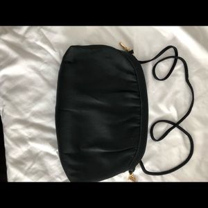 Morris Moscovitz Black satin clutch/shoulder bag